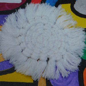 2 Handmade Heart Shaped Macramé Décor Coaster